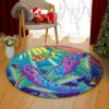 Little Dolphin Painting Round Carpet Floor Rug Living Room Bedroom Decor Round Area Rug Carpet