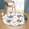 Little French Bulldog Round Carpet Floor Rug Living Room Bedroom Decor Round Area Rug Carpet