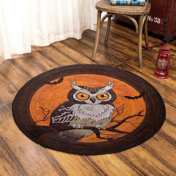 Little Owl In Night Round Carpet Floor Rug Living Room Bedroom Decor Round Area Rug Carpet Little Owl In Night Round Carpet Floor Rug Living Room Bedroom Decor Round Area Rug Carpet