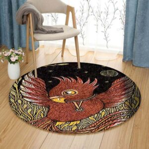Little Phoenix Round Carpet Floor Rug Living Room Bedroom Decor Round Area Rug Carpet