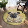 Little Pug Round Carpet Floor Rug Living Room Bedroom Decor Round Area Rug Carpet