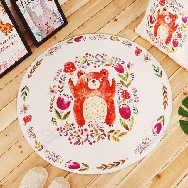 Little Red Bear Round Carpet Floor Rug Living Room Bedroom Decor Round Area Rug Carpet Little Red Bear Round Carpet Floor Rug Living Room Bedroom Decor Round Area Rug Carpet