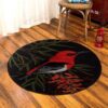 Little Red Birds 2 Round Carpet Floor Rug Living Room Bedroom Decor Round Area Rug Carpet