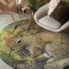 Little Squirrel Round Carpet Floor Rug Living Room Bedroom Decor Round Area Rug Carpet