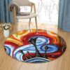 Little Village Round Carpet Floor Rug Living Room Bedroom Decor Round Area Rug Carpet
