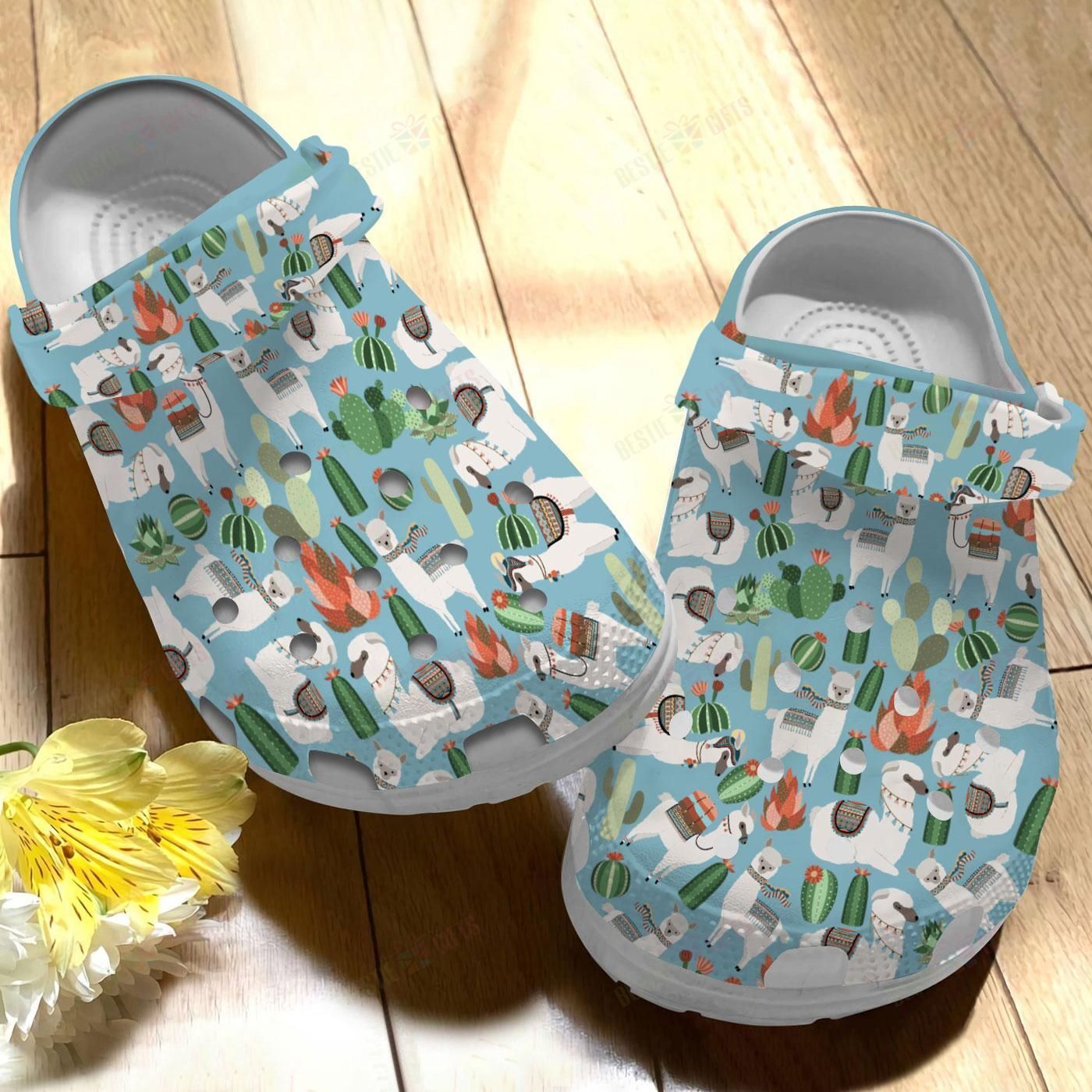Llama And Cactus Art Crocs Clog Classic Clogs Shoes Llama And Cactus Art Crocs Clog Classic Clogs Shoes