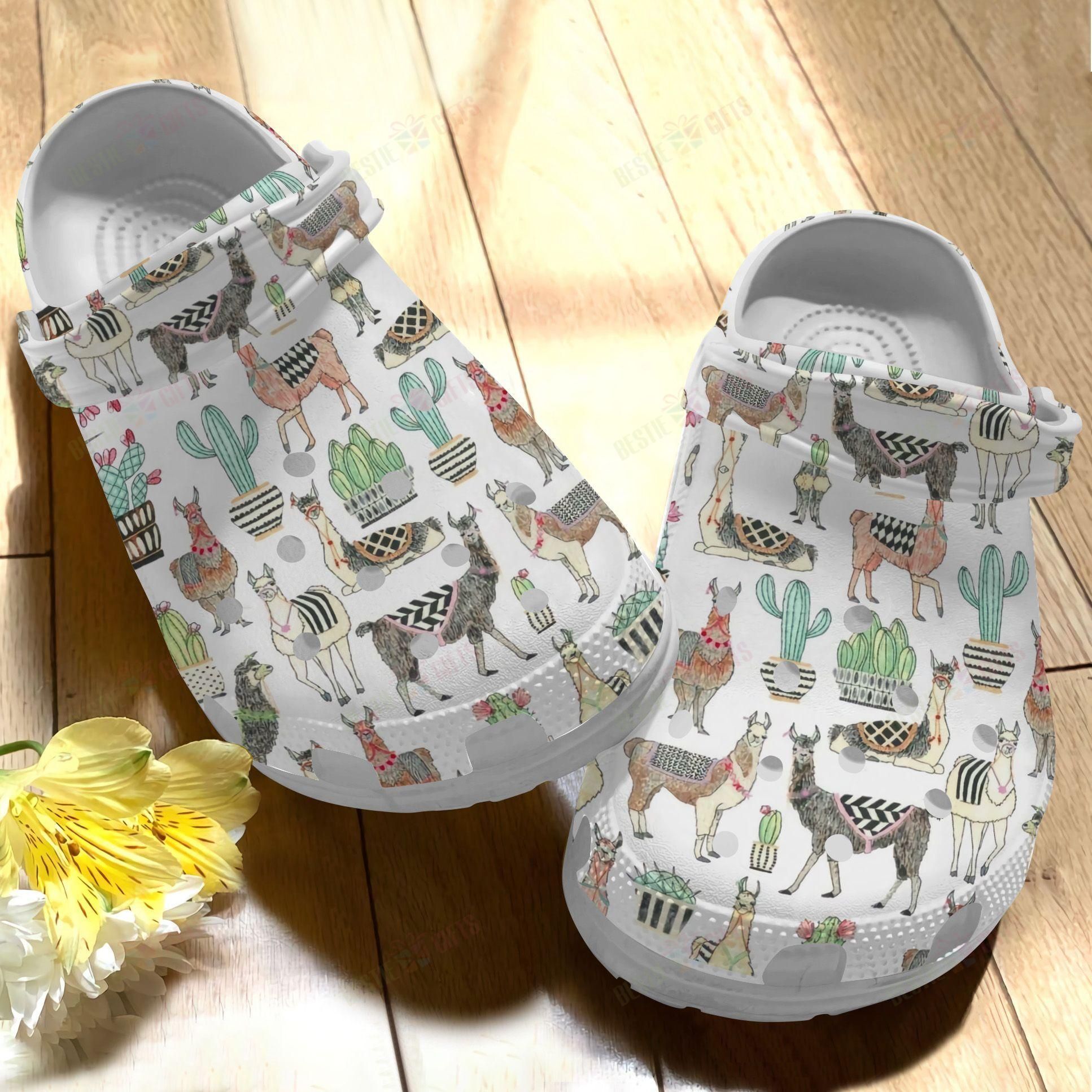 Llama Crocs Clog Classic Clog Whitesole Lovely Llama Shoes Llama Crocs Clog Classic Clog Whitesole Lovely Llama Shoes