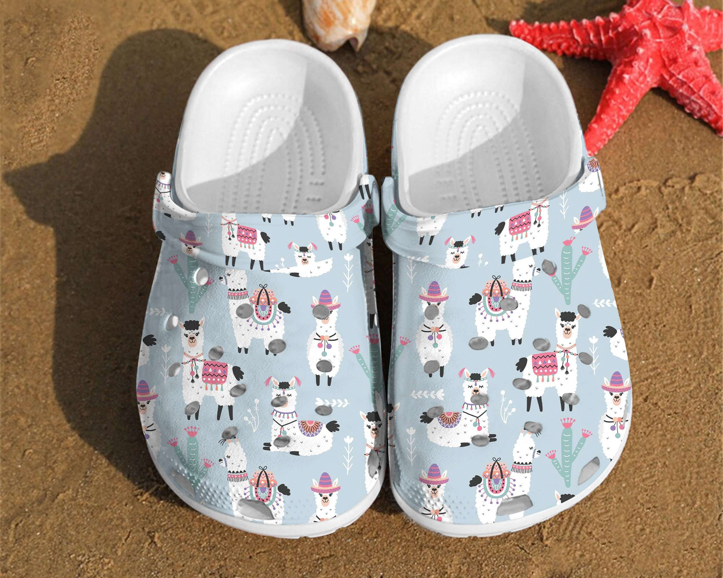 Llama Pattern Alpaca Gift For Lovers Comfortable Summer Crocs Clog Clog Shoes Llama Pattern Alpaca Gift For Lovers Comfortable Summer Crocs Clog Clog Shoes