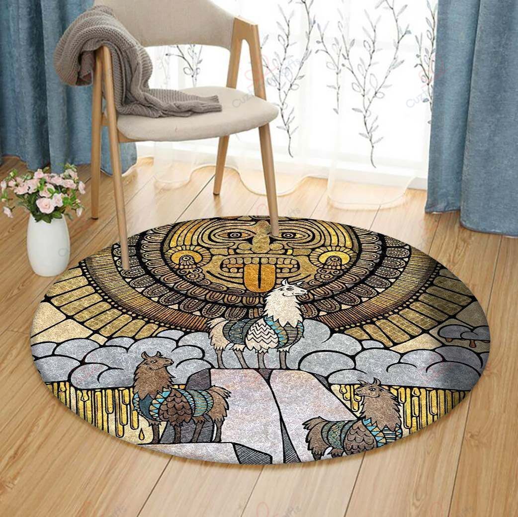 Llamas Round Carpet Floor Rug Living Room Bedroom Decor Round Area Rug Carpet Llamas Round Carpet Floor Rug Living Room Bedroom Decor Round Area Rug Carpet