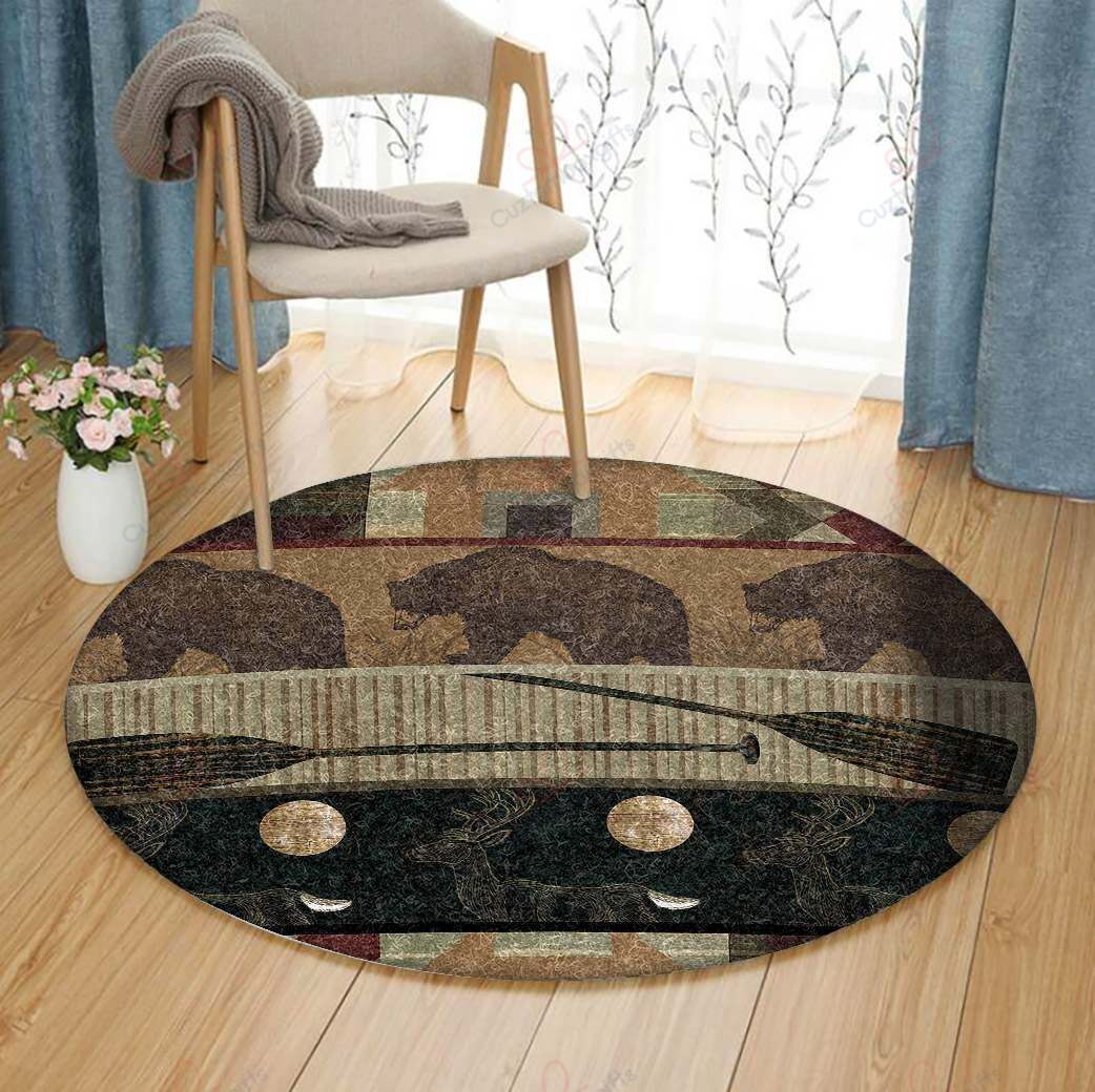 Lodge Cabin Round Carpet Floor Rug Living Room Bedroom Decor Round Area Rug Carpet Lodge Cabin Round Carpet Floor Rug Living Room Bedroom Decor Round Area Rug Carpet