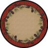 Lodge Pinecone Round Carpet Floor Rug Living Room Bedroom Decor Round Area Rug Carpet