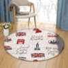 London Round Carpet Floor Rug Living Room Bedroom Decor Round Area Rug Carpet