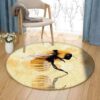 Lonely Bee Round Carpet Floor Rug Living Room Bedroom Decor Round Area Rug Carpet