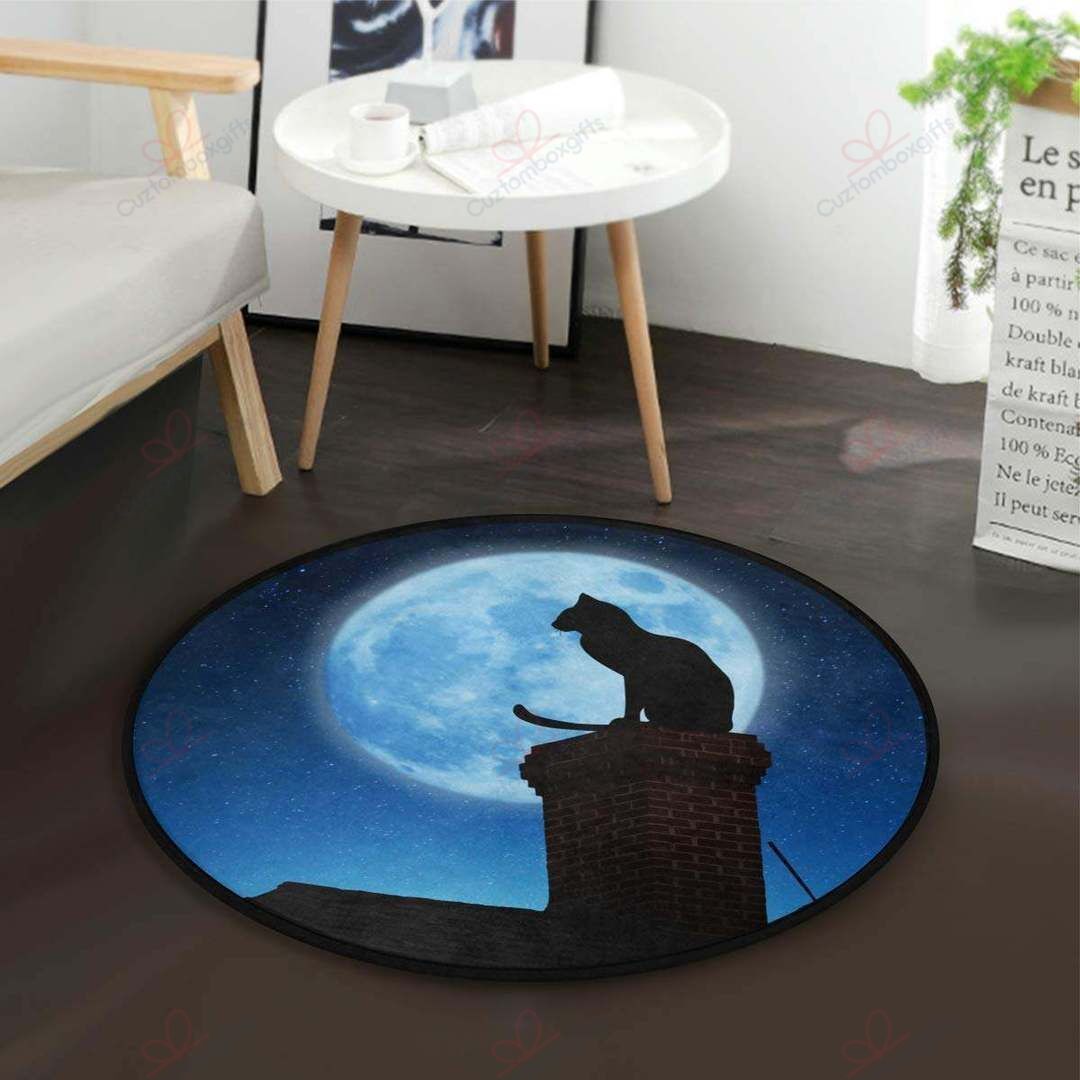 Lonely Cat Round Carpet Floor Rug Living Room Bedroom Decor Round Area Rug Carpet Lonely Cat Round Carpet Floor Rug Living Room Bedroom Decor Round Area Rug Carpet
