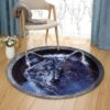 Lonely Wolf Round Carpet Floor Rug Living Room Bedroom Decor Round Area Rug Carpet