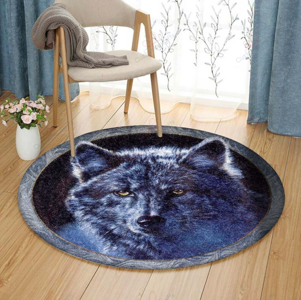 Lonely Wolf Round Carpet Floor Rug Living Room Bedroom Decor Round Area Rug Carpet Lonely Wolf Round Carpet Floor Rug Living Room Bedroom Decor Round Area Rug Carpet