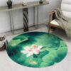 Lotus Round Carpet Floor Rug Living Room Bedroom Decor Round Area Rug Carpet