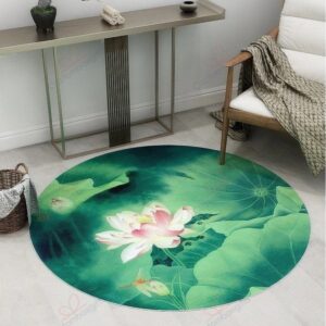 Lotus Round Carpet Floor Rug Living Room Bedroom Decor Round Area Rug Carpet