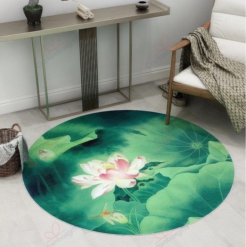 Lotus Round Carpet Floor Rug Living Room Bedroom Decor Round Area Rug Carpet Lotus Round Carpet Floor Rug Living Room Bedroom Decor Round Area Rug Carpet