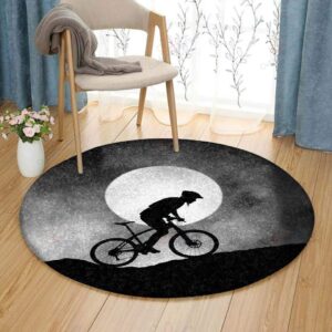 Love Cycling Round Carpet Floor Rug Living Room Bedroom Decor Round Area Rug Carpet
