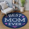 Love Dog Best Mom Ever Round Carpet Floor Rug Living Room Bedroom Decor Round Area Rug Carpet