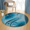 Love Dolphin Round Carpet Floor Rug Living Room Bedroom Decor Round Area Rug Carpet