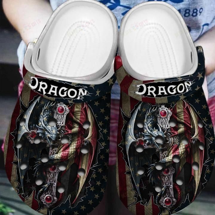 Love Dragon Us Flag Crocs Clog Classic Clogs Shoes Love Dragon Us Flag Crocs Clog Classic Clogs Shoes