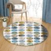 Love Dragonfly Round Carpet Floor Rug Living Room Bedroom Decor Round Area Rug Carpet