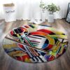Love Music 2 Round Carpet Floor Rug Living Room Bedroom Decor Round Area Rug Carpet