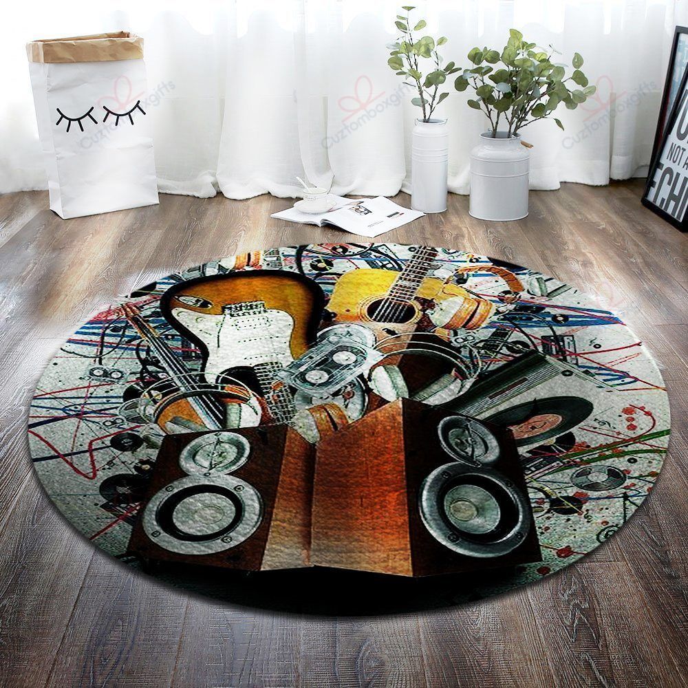 Love Music 3 Round Carpet Floor Rug Living Room Bedroom Decor Round Area Rug Carpet Love Music 3 Round Carpet Floor Rug Living Room Bedroom Decor Round Area Rug Carpet