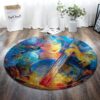 Love Music Round Carpet Floor Rug Living Room Bedroom Decor Round Area Rug Carpet