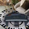 Love Piano Round Carpet Floor Rug Living Room Bedroom Decor Round Area Rug Carpet