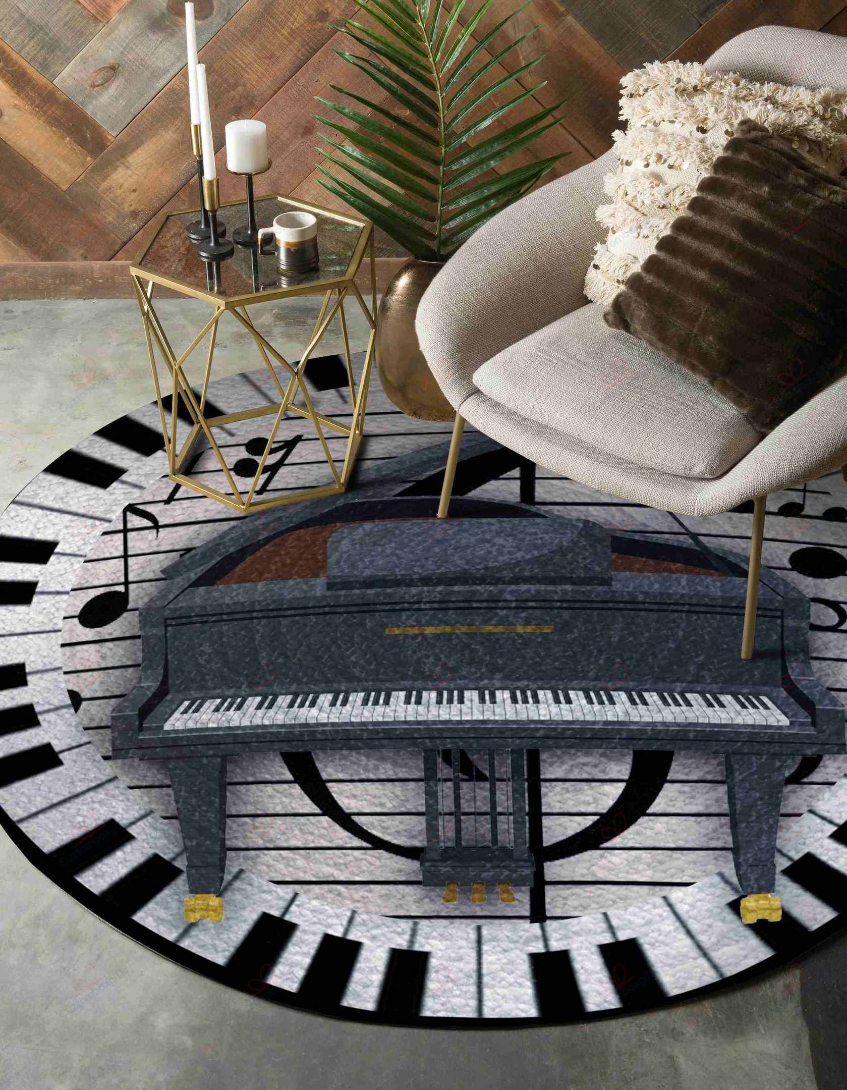 Love Piano Round Carpet Floor Rug Living Room Bedroom Decor Round Area Rug Carpet Love Piano Round Carpet Floor Rug Living Room Bedroom Decor Round Area Rug Carpet