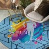 Love Running Round Carpet Floor Rug Living Room Bedroom Decor Round Area Rug Carpet