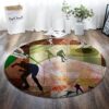 Love Skating Round Carpet Floor Rug Living Room Bedroom Decor Round Area Rug Carpet