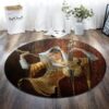Love Violin Round Carpet Floor Rug Living Room Bedroom Decor Round Area Rug Carpet