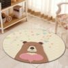 Lovely Bear Round Carpet Floor Rug Living Room Bedroom Decor Round Area Rug Carpet