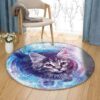 Lovely Cat 2 Round Carpet Floor Rug Living Room Bedroom Decor Round Area Rug Carpet