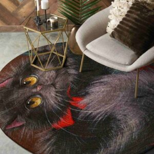 Lovely Cat Round Carpet Floor Rug Living Room Bedroom Decor Round Area Rug Carpet