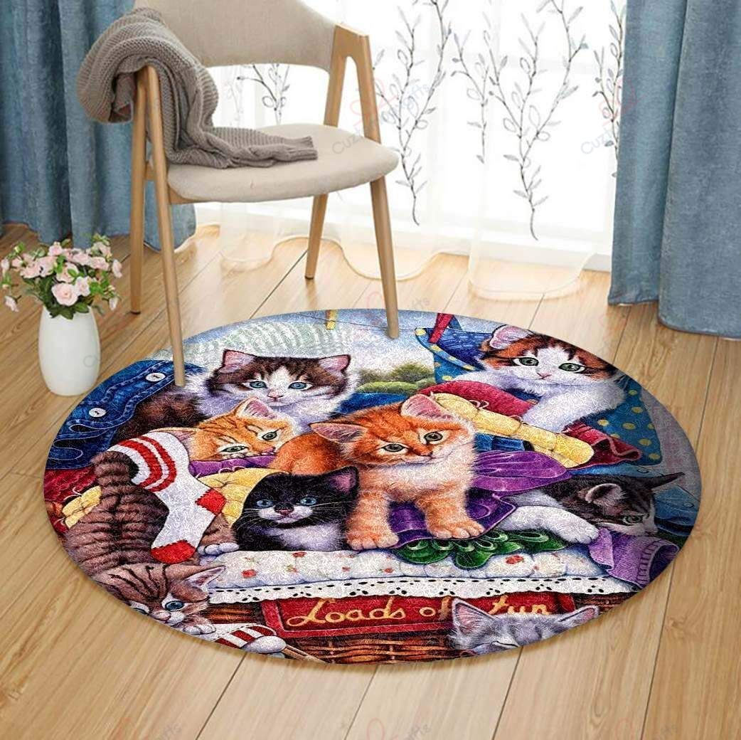 Lovely Cats 1 Round Carpet Floor Rug Living Room Bedroom Decor Round Area Rug Carpet Lovely Cats 1 Round Carpet Floor Rug Living Room Bedroom Decor Round Area Rug Carpet