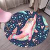 Lovely Dolphin Round Carpet Floor Rug Living Room Bedroom Decor Round Area Rug Carpet