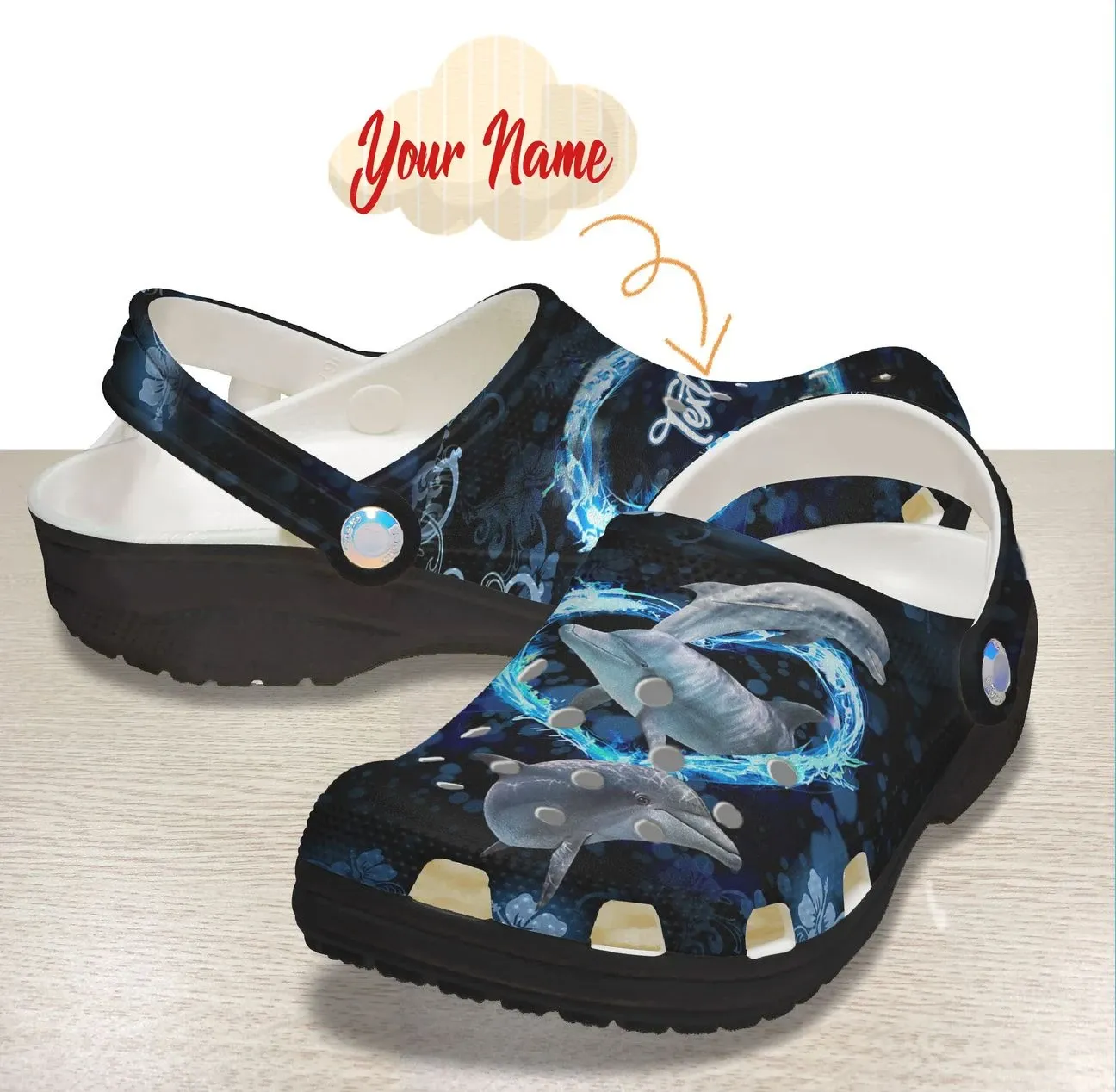 Lovely Dolphin Personalized Clog Custom Crocs Comfortablefashion Style Comfortable For Women Men Kid Print 3D Lovely Dolphin Personalized Clog Custom Crocs Comfortablefashion Style Comfortable For Women Men Kid Print 3D