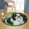 Lovely Shih Tzu Dog Round Carpet Floor Rug Living Room Bedroom Decor Round Area Rug Carpet