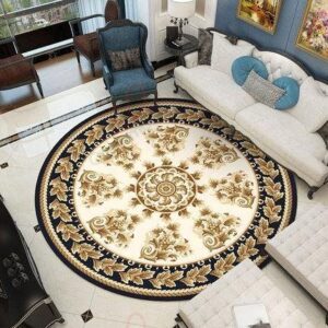 Luxury European Round Carpet Floor Rug Living Room Bedroom Decor Round Area Rug Carpet