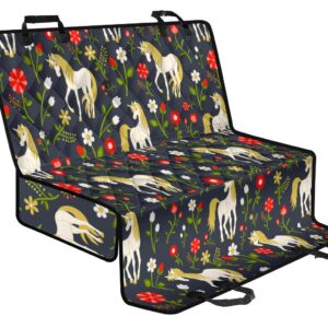 Magic Floral Unicorn Pattern Print Pet Car Back Seat Cover - cf39fdf46be4