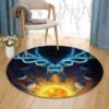 Magical Deer Round Carpet Floor Rug Living Room Bedroom Decor Round Area Rug Carpet