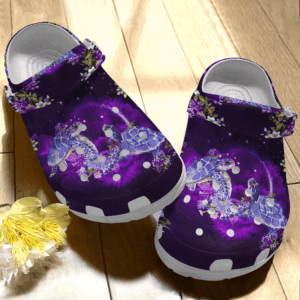Magical Ocean With Purple Turtle Shoes Crocs Clog – Ocean Beach Summer 2021 Shoes Crocbland Clog For Woman Mother Daughter Girlfriend