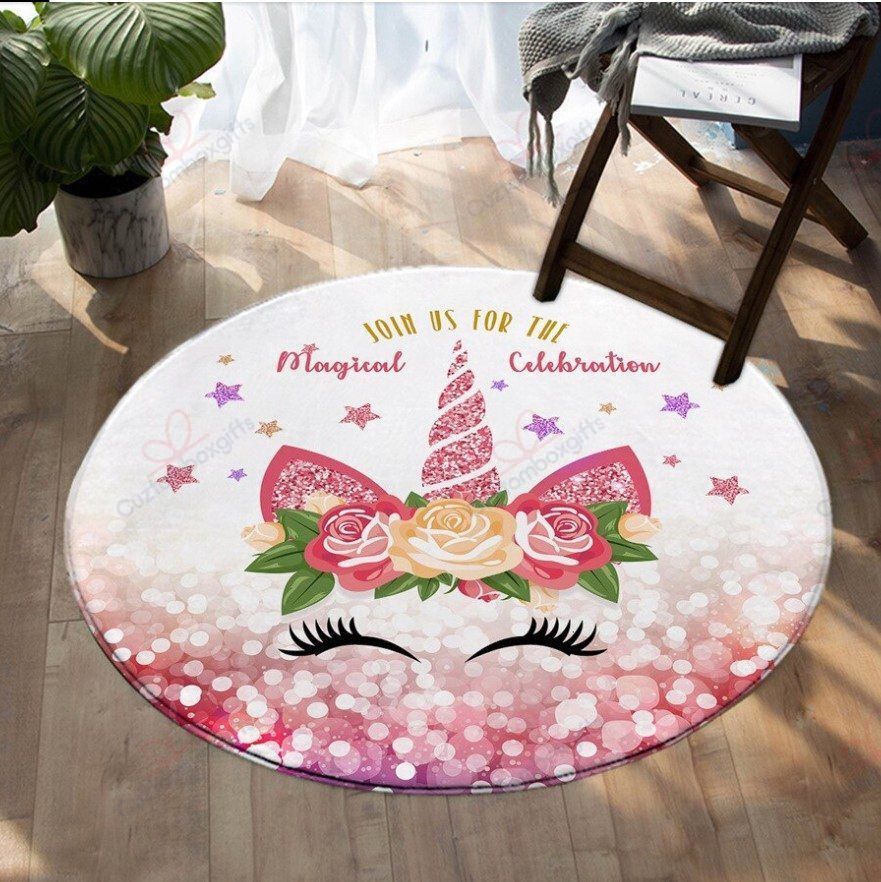 Magical Unicorn Round Carpet Floor Rug Living Room Bedroom Decor Round Area Rug Carpet Magical Unicorn Round Carpet Floor Rug Living Room Bedroom Decor Round Area Rug Carpet