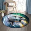 Majestic Bear Round Carpet Floor Rug Living Room Bedroom Decor Round Area Rug Carpet