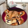 Makeup Leopard Round Carpet Floor Rug Living Room Bedroom Decor Round Area Rug Carpet